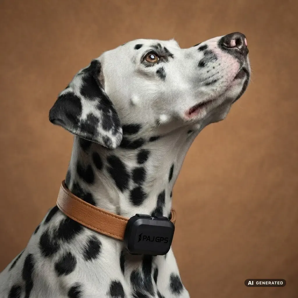 Chien avec le PET Finder 4G Mini à son collier – aperçu de l’impression