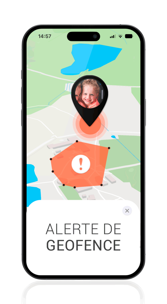 Maquette de téléphone portable Alerte de géofence GPS