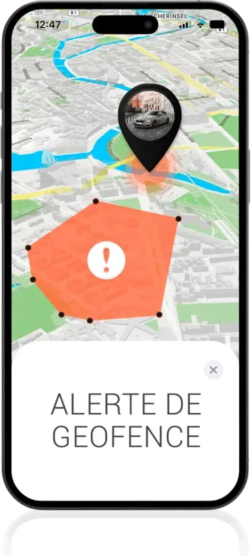 Appli PAJ pour trackeur voiture – Alerte de geofence.