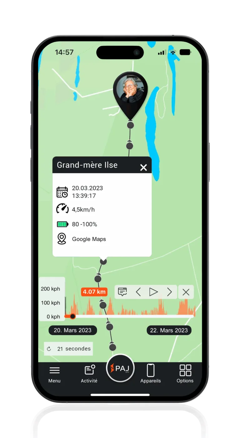 App traceurs personnes âgées Mémoire de la Trajectoire