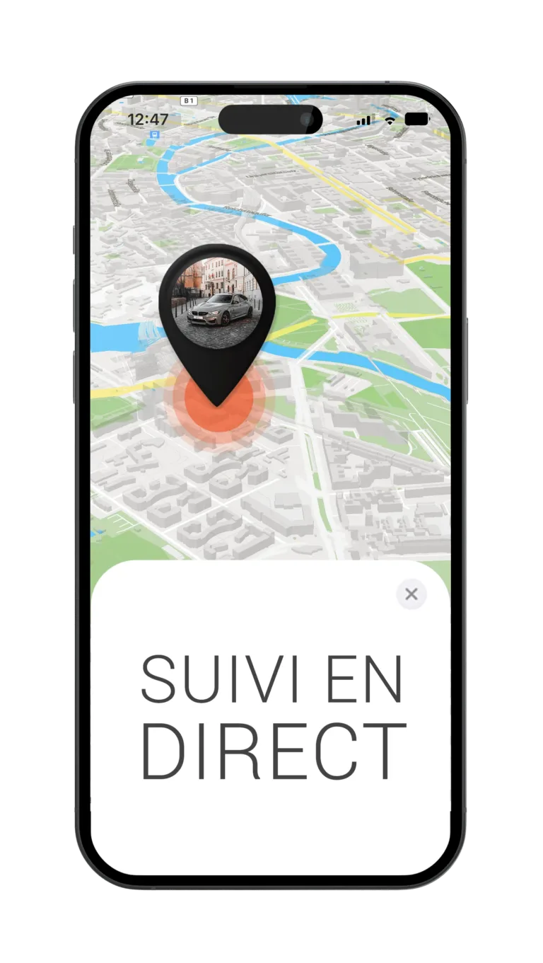 Mockup avec voiture et suivi en direct