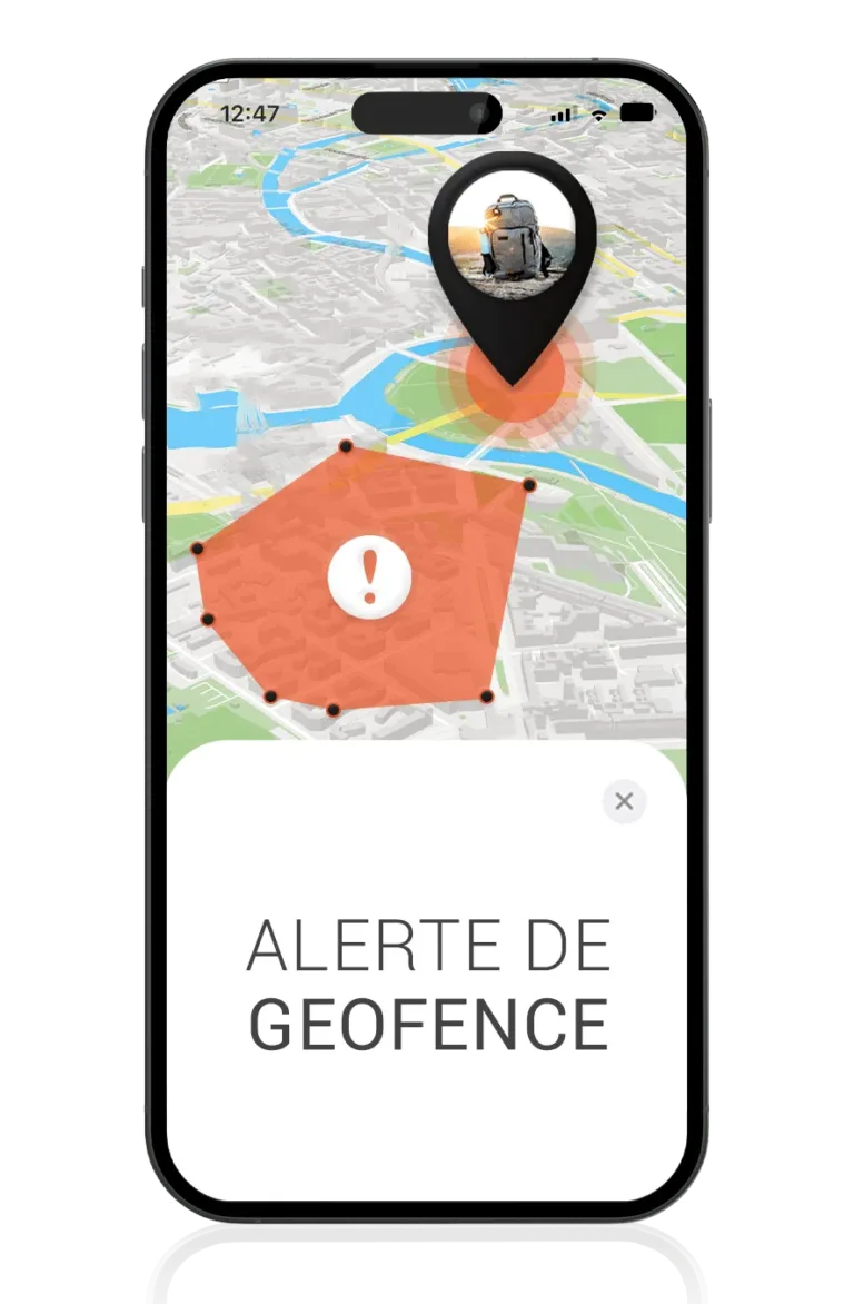 Mockup avec alarme de geofence