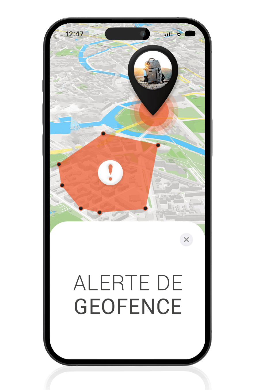 Mockup avec alarme de geofence