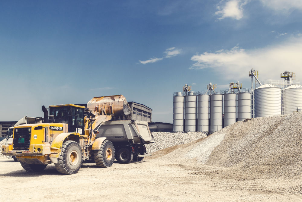 Engin de chantier dans un chantier de construction BTP