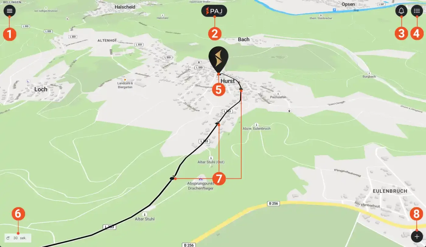 Image illustrant les options dans lapplication Portal Finder