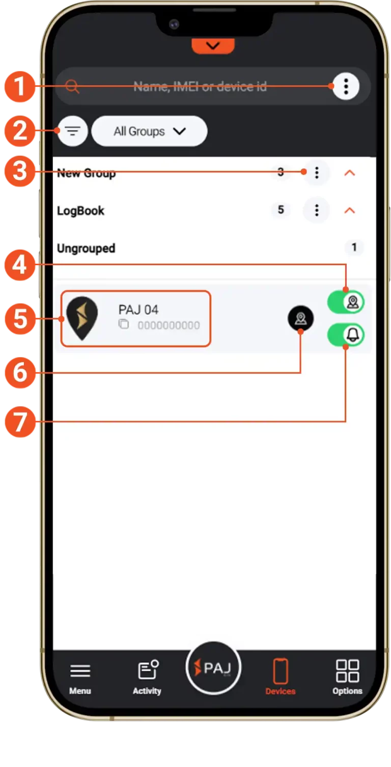image illustrant les differents element de l'application portal Finder de PAJ