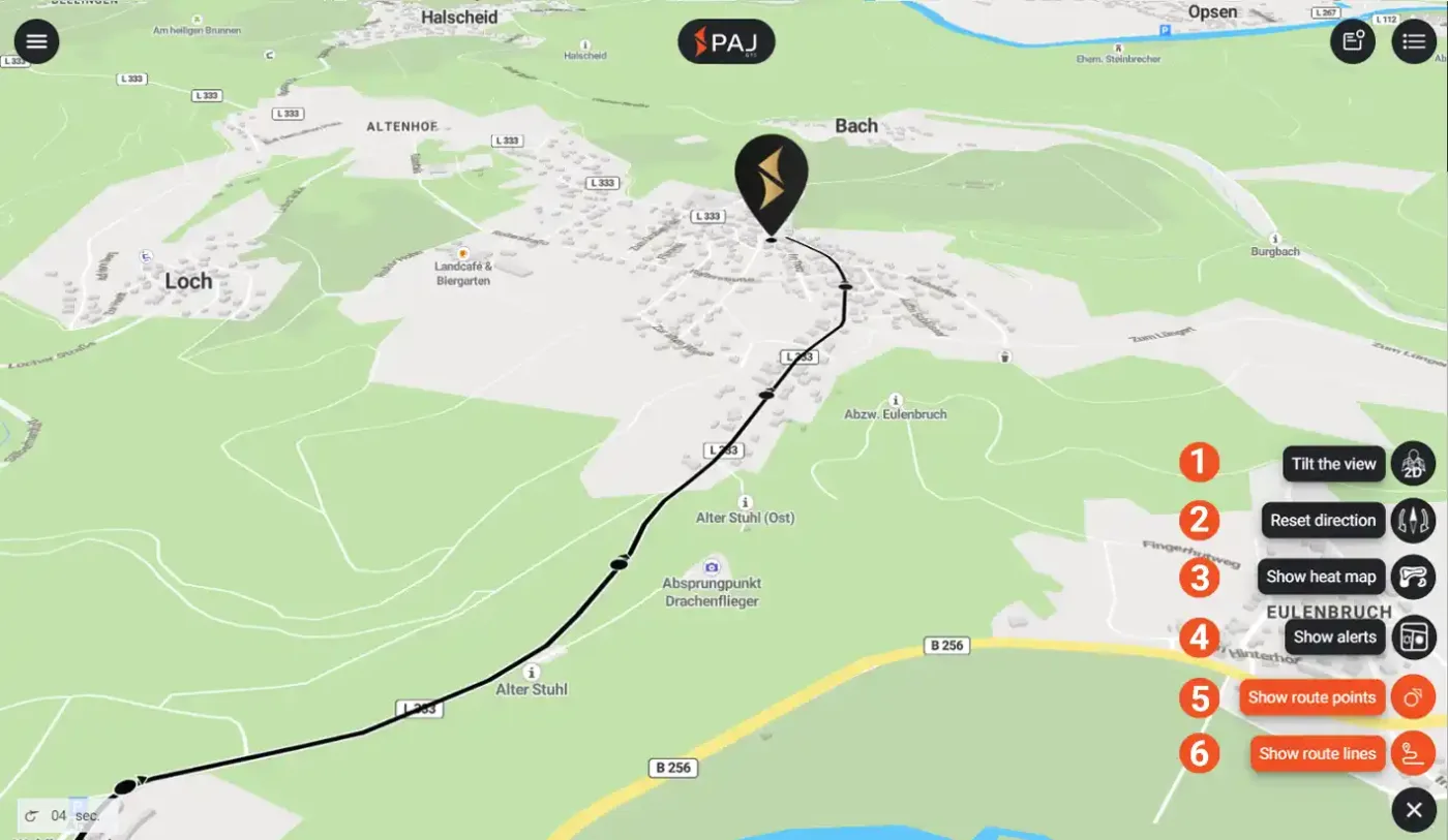 Visualisation du trajet dans l application portal Finder