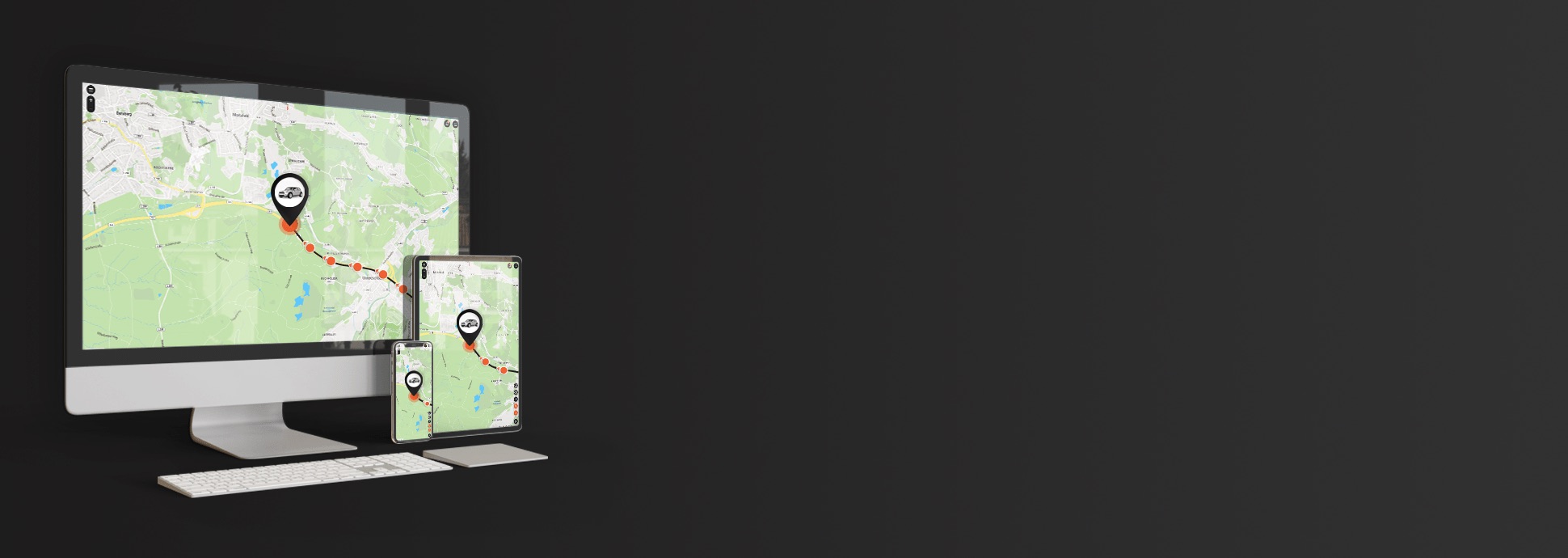 Banniere du portal Finder illustrant litineraire parcourue par le traceur GPS