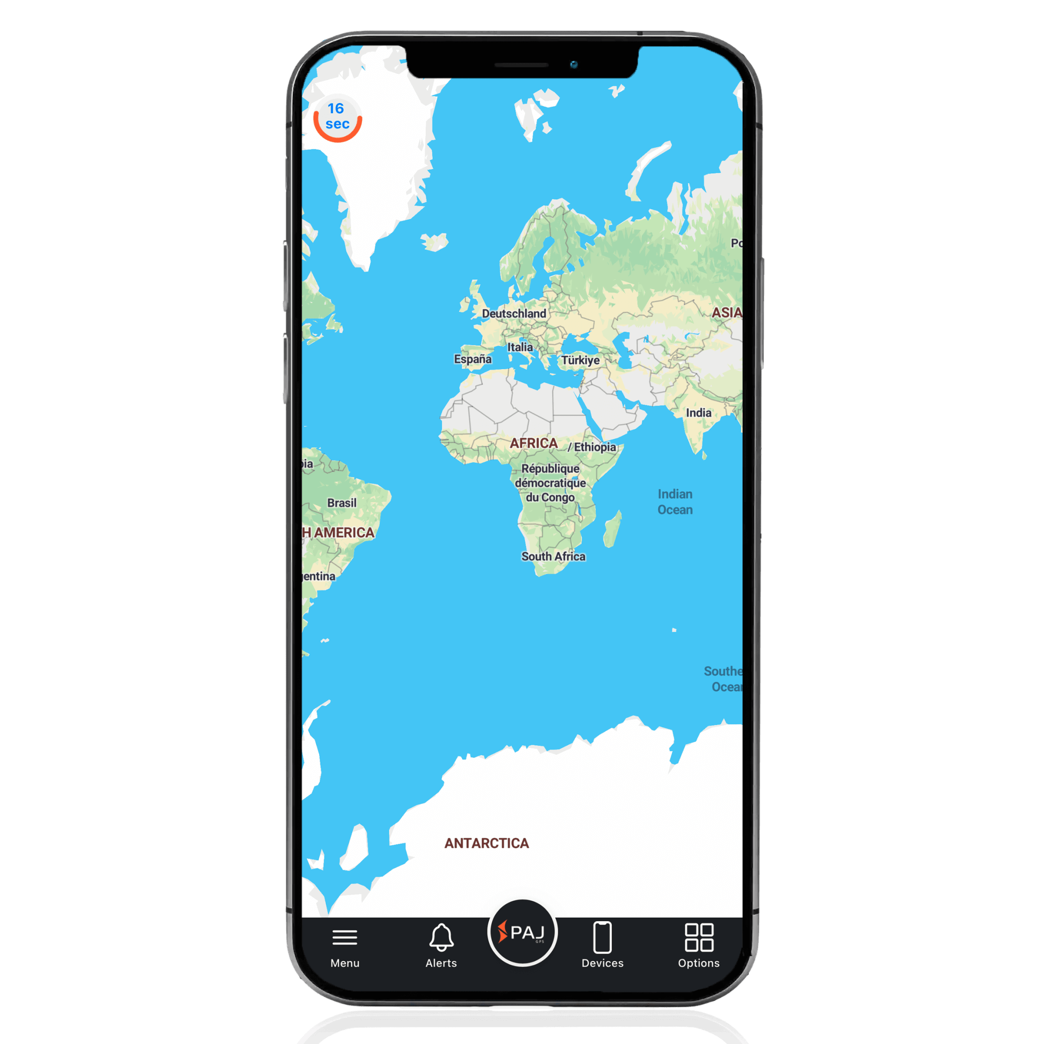 Image de la carte du monde sur smartphone