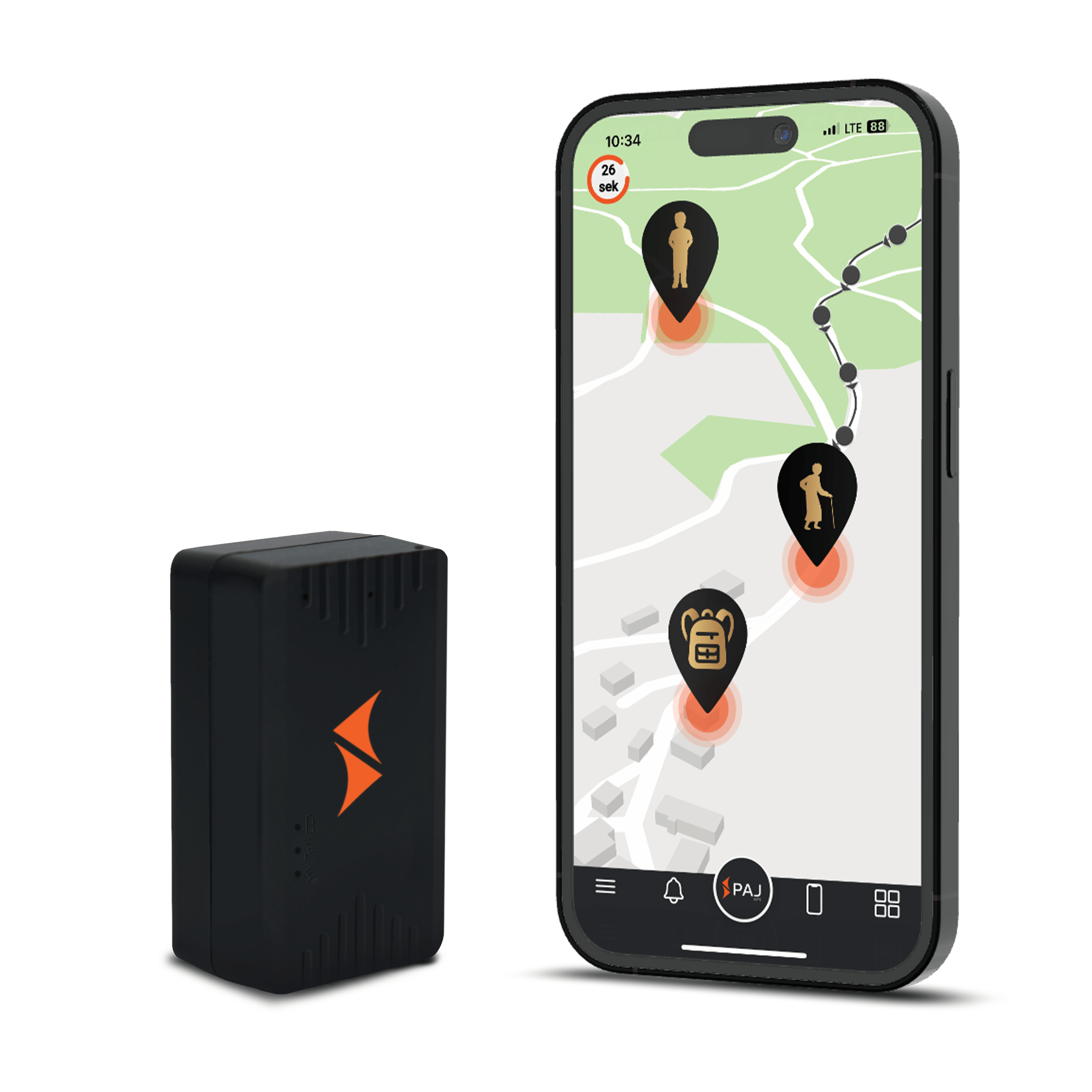 PAJ Mini Traceur GPS. PEOPLE Finder 4G. Mini dispositif de localisation pour les personnes avec options d'alarme