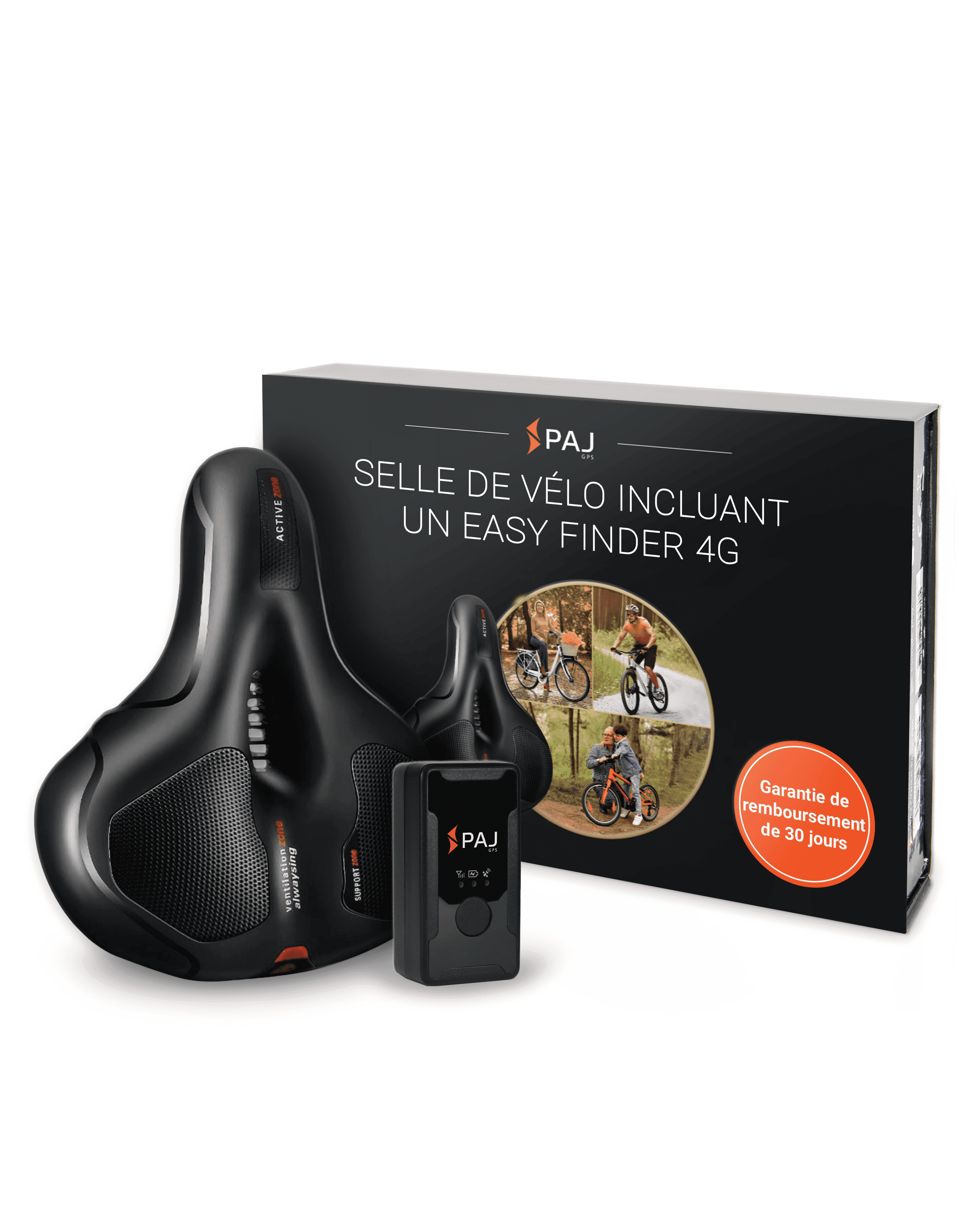 PAJ Traceur GPS Vélo. Selle avec localisateur EASY Finder 4G.