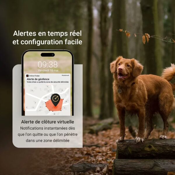 Image de l allerte de cloture virtuelle sur les traceurs GPS pour chiens