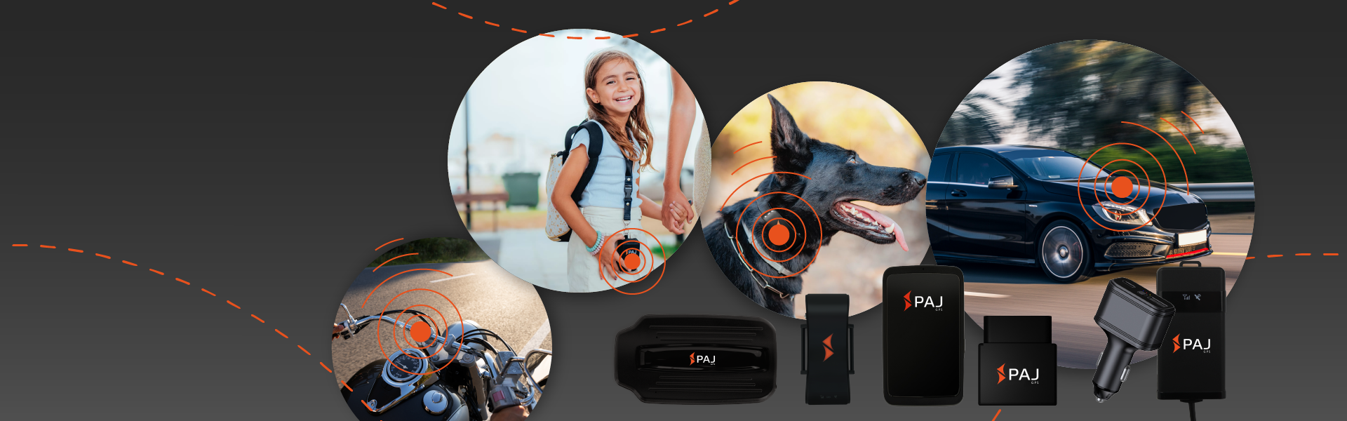 Image du guide d'achat des traceurs GPS PAJ pour moto, enfants, chiens, et voiture