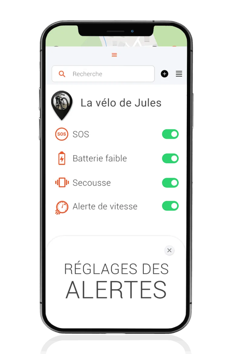 Vélo: Paramètres d'alarme PAJ GPS