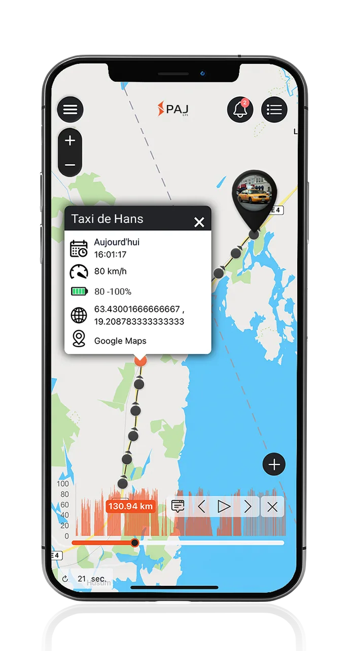 Itineraire du traceur Taxi