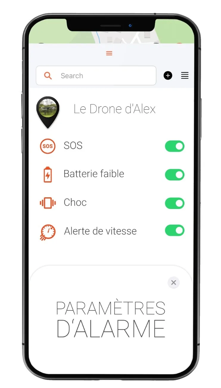 Reglage des alertes du traceur pour drone