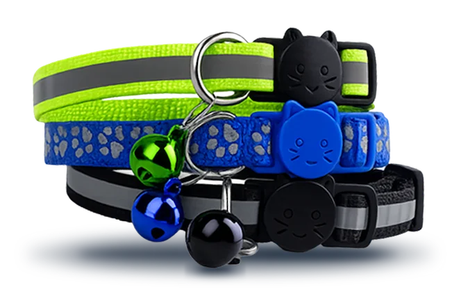 Trois colliers pour chat